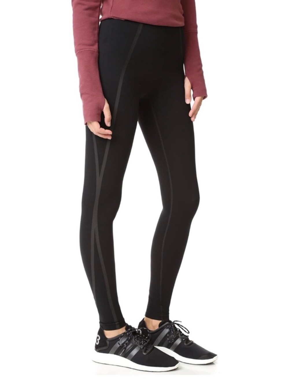 Spanx - Mesh Contour Leggings Very Black High Rise Full Length Size M